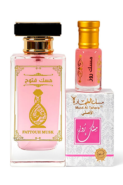 MUSK AL TAHARA Rose misk seti (Parfüm 50ml + Rose misk 6ml alkolsüz esans)