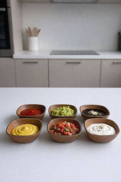 CASTEROLİ 6-Piece Mini Dip Sauce Bowl and Turkish Delight Bowl Set