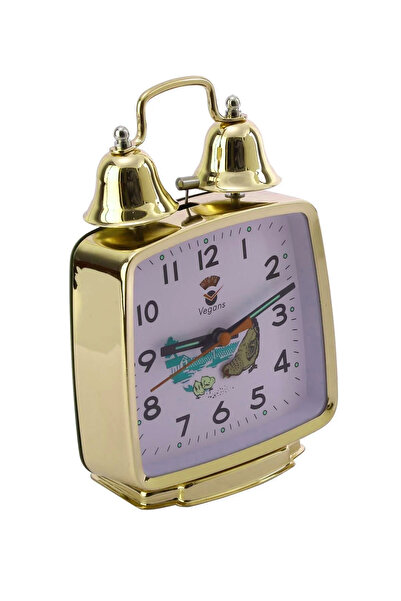 Vegans Metalik Nostalji Tavuklu Kurmalı Masa Saati 831