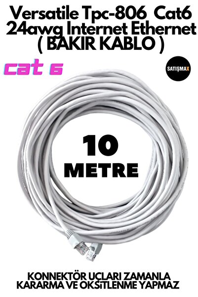 SatışMax Cat6 10mt Lan Ethernet Kablosu Internet Kablo