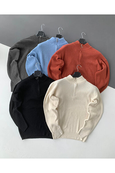 NO1 KONSEPT 5 عبوات من سترة تريكو سيلانيك بنصف سحاب