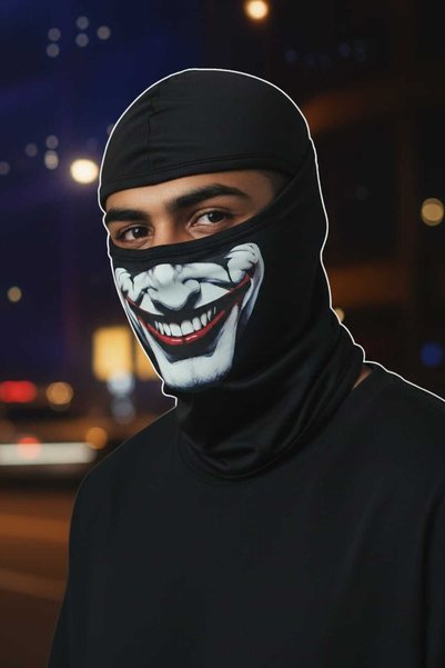 eleven market Thermal Black Snow Mask Joker Printed