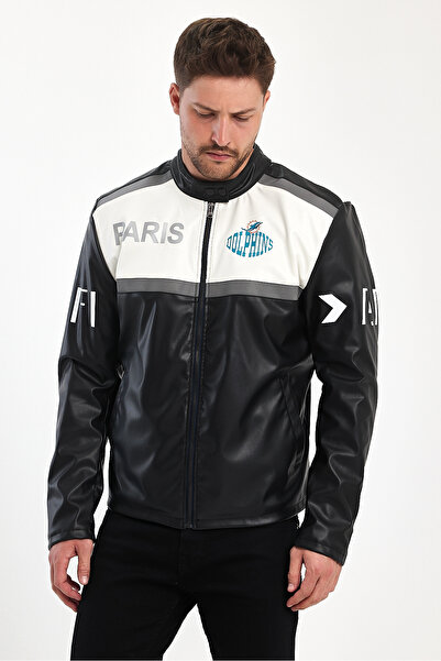 Black Level سترة رجالية كبيرة الحجم لراكبي الدراجات النارية - معطف جامعي للسب...