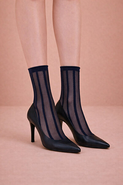 Katia&Bony Λεπτές κάλτσες - Ριγέ και Navy Blue χρώμα