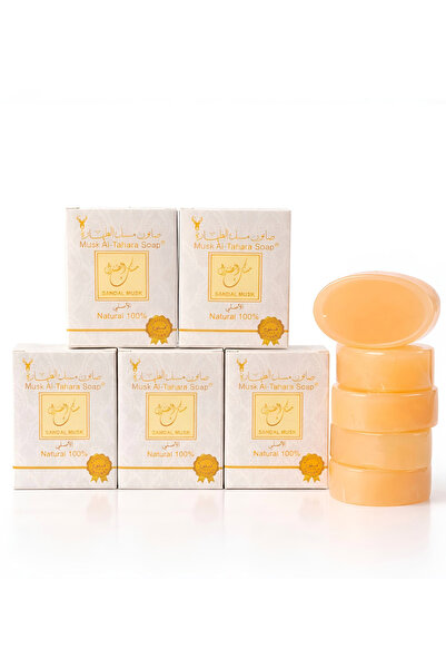 MUSK AL TAHARA 5 قطع من صابون الصندل للمنطقة الحساسة والجسم - ناعم وكريمي وخش...