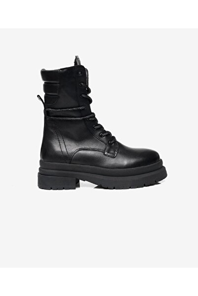 Greyder Kadın Siyah Hakiki Deri Military Bot 3K2YB33130