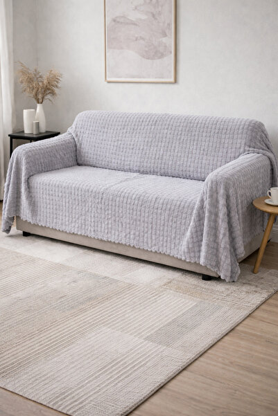 ALgorand Home Plush Sofa Cover Shawl Fluffy Bubble Gray Multi-Purpose Diamond...