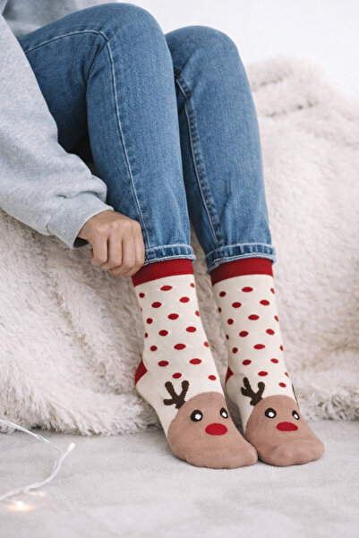 Katia&Bony Новогодишни чорапи Екрю