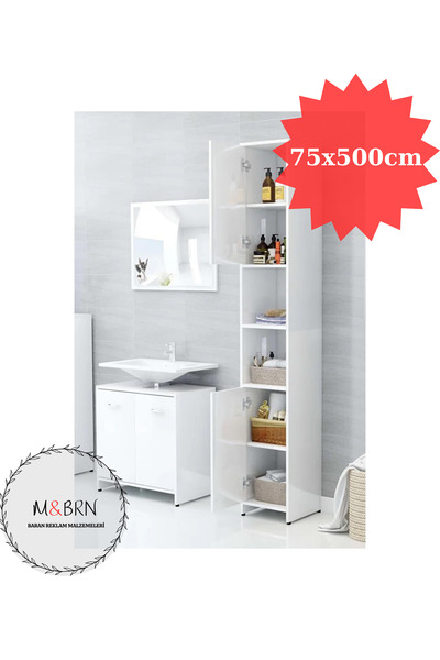 m&brn baran reklam malzemeleri parlak beyaz kendinden yapışkanlı masa dolap k...