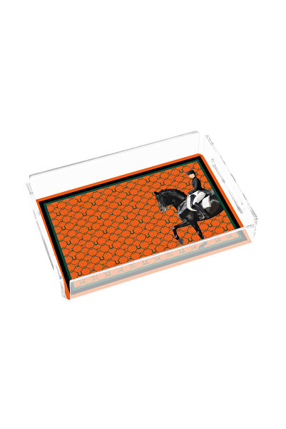 Sivella Equestrian Orange 25X17 Plexiglass Tray