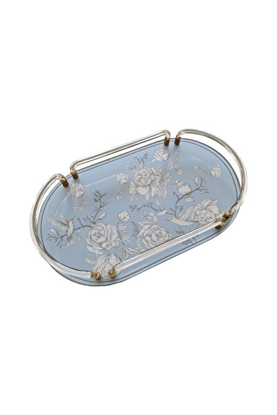 Sivella Rose Glow Blue Oval Pleksi Tepsi