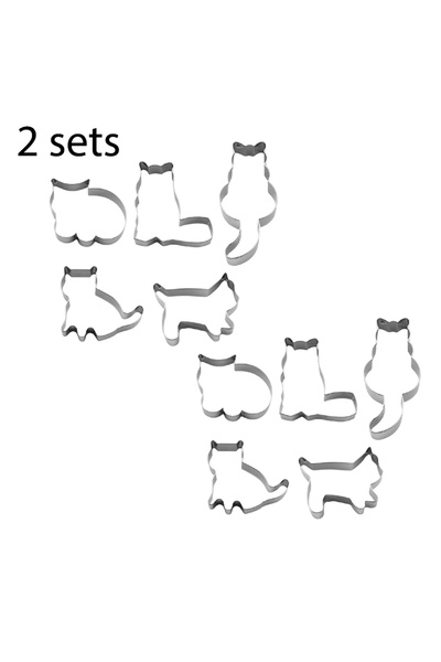 Choice مجموعة من قطعتين، 5 قطع، قوالب تقطيع بسكويت على شكل قطة لطيفة، مصنوعة ...