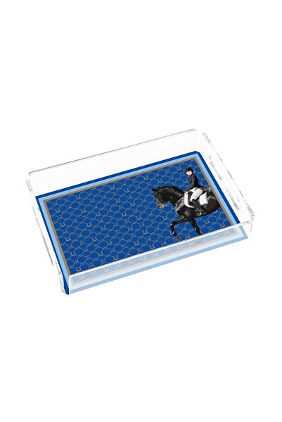 Sivella Equestrian Blue 25x17 Plexi Tray