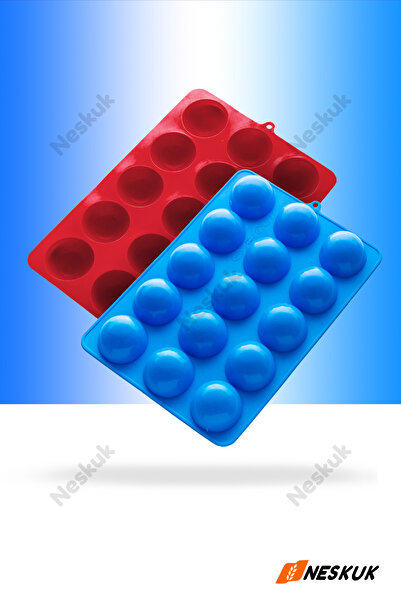 Neskuk 15-Piece Hemisphere Silicone Cake Pastry Ice Mold Shaped Silicone Choc...