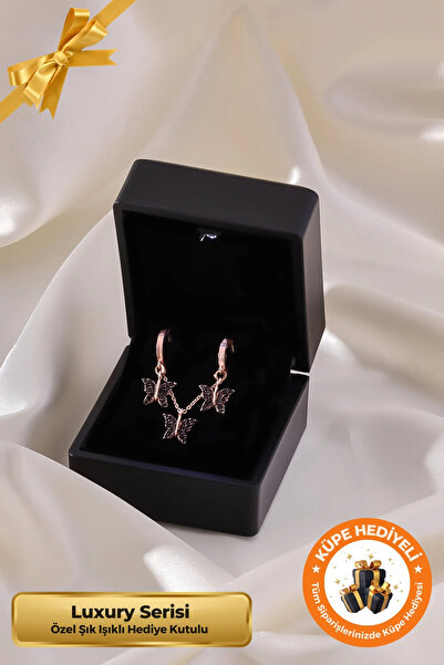 Lucente Jewellery Luxury Serisi Işıklı Hediye Kutulu 925 Ayar Rose Gümüş Kapl...