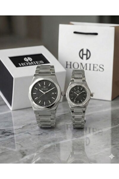 Homies Couple Watch-Lovers' Watch Original Product 2 Years Warranty 3Atm Water Resistance Gift Package