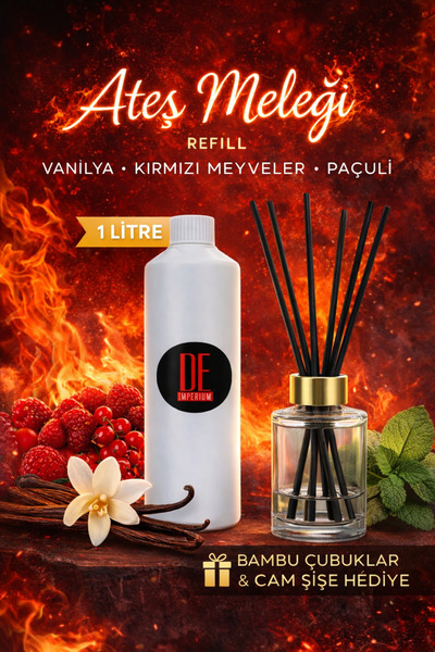 DeParfum Ateş Meleği Kırmızı Meyveler, Vanilya, Paçuli Ve Bergamot Oda Kokusu...