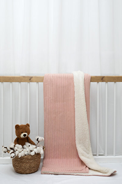 Genel Markalar Kışlık Bebek Battaniyesi İçi Welsoft Peluş Dışı Örgü Pike (90X...