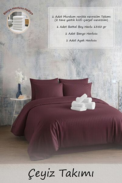 MOON SECRET Set de lenjerie de pat și prosoape din satin premium 100% 12 opți...