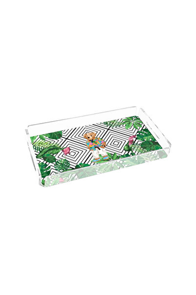 Sivella Summer White Teddy Bear 40X20 Plexi Tray