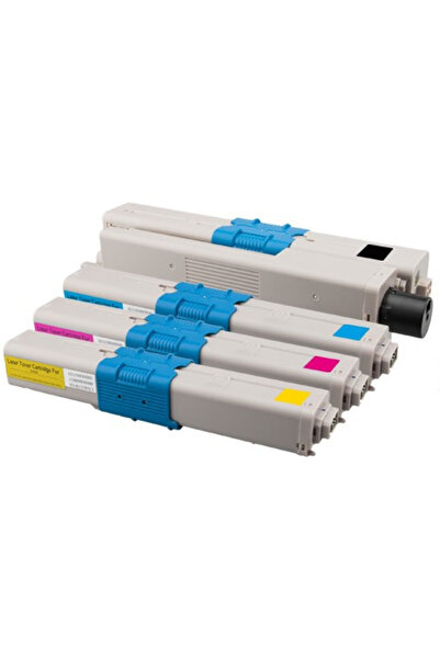 TecHarbor Oki MC342Dnw Oki MC342Dw Oki MC342W Yazıcı Uyumlu C301 Çipli 4 Renk...