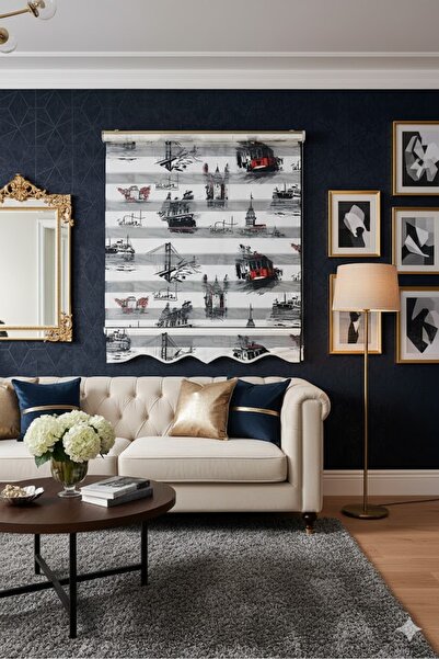 AHK Bag Beauty AHK Home Istanbul Desenli Zebra Stor Perde Baskılı