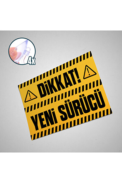 EGMNH Dikkat Yeni Sürücü - Acemi Sürücü Trafik Uyarı İşaret Levhası Vantuzlu ...