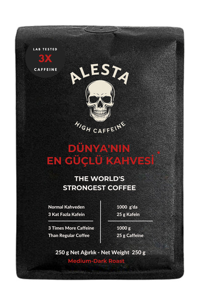 Alesta Coffee Yüksek Kafeinli Çekirdek Kahve 250 g | Espresso & Filtre Kahve ...