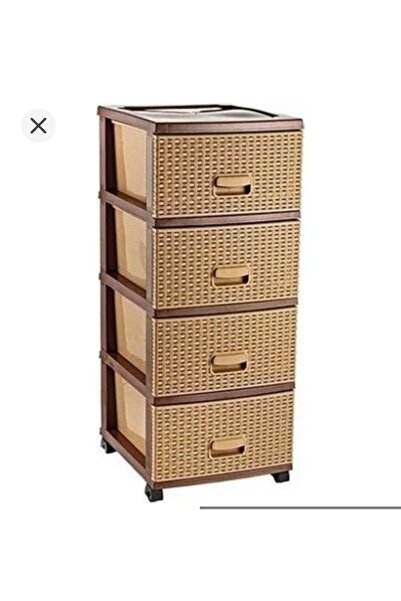 Genel Markalar Büyük Boy Gri Plastik Çekmeceli 4 Katlı Sebzelik Komidin Şifonyer