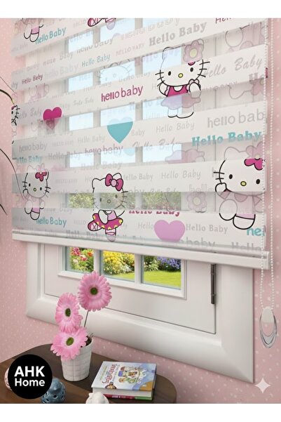AHK Bag Beauty AHK Home Hello Kitty Zebra Perde Stor - Çocuk odası - Kız Odası