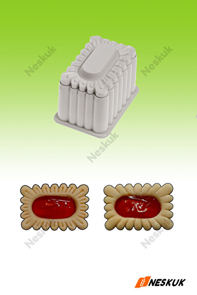 Neskuk قاطع مربى مستطيل الشكل ذو وجهين / قالب ضغط / قالب بسكويت / قالب حلويات...