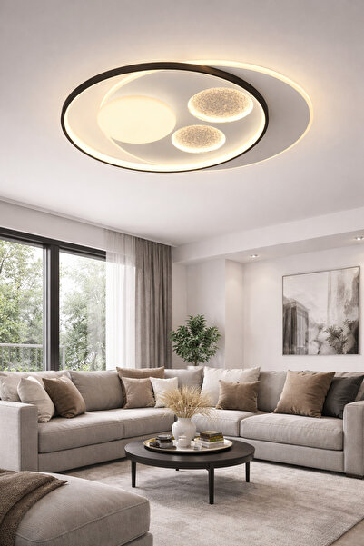 ESSLİGHT OSCAR 50'LİK LED AVİZE 3 RENK IŞIK MOD MODERN DEKORATİF AYDINLATMA SALON MUTFAK YATAK ODASI