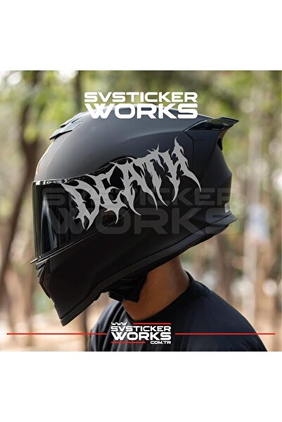 ARONA Death written helmet sticker all helmets compatible one way 1 piece