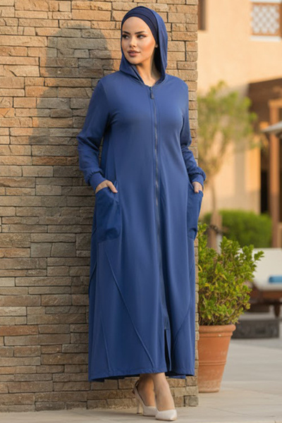 Neva Style Капюшонний індіго-синій хіджаб 20129IM