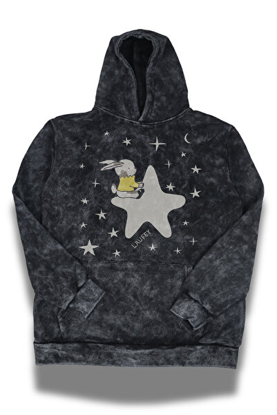 Fuddy Moda Unisex Laufey γραπτό φούτερ με κουκούλα που πλένεται, μοντέρνο μον...