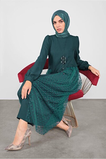 Alvina PUANTİYE TÜL DETAYLI ELBİSE 41141