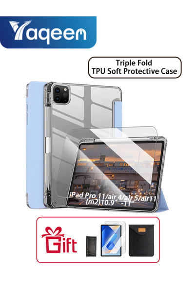yaqeen غطاء حامل ثلاثي الطي لجهاز iPad Air 11 بوصة (M2) وiPad Pro 11 بوصة (ال...