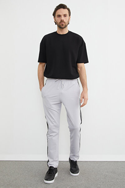 Fulla Moda Striped Sweatpants with Tie-Up Waist