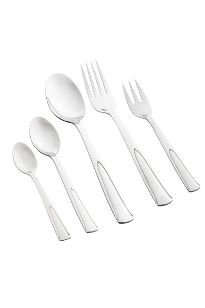 HIC طقم أدوات مائدة من الفولاذ المقاوم للصدأ باللون الفضي مع الذهبي 30 قطعة