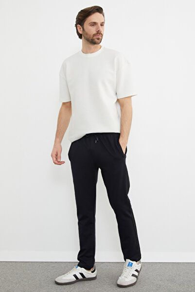 Fulla Moda Striped Sweatpants with Tie-Up Waist