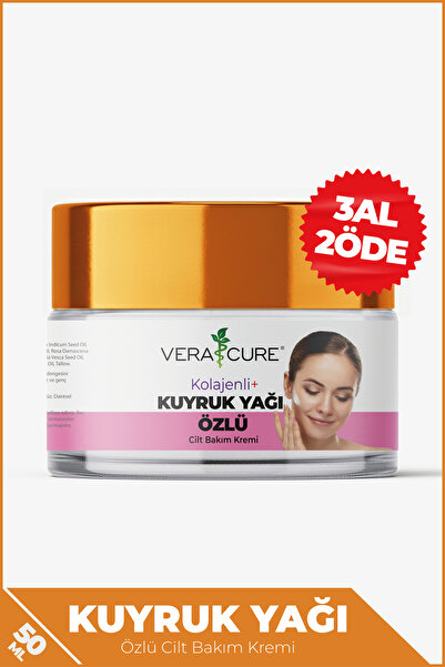 Vera Cure Kolajenli Kuyruk Yağı Kremi Kırışıklık Karşıtı, Nemlendirici, Sıkıl...