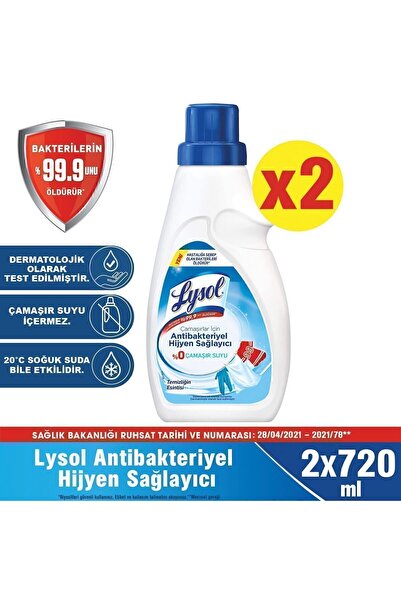 Lysol Çamaşırlar için Antibakteriyel Hijyen Sağlayıcı 720 ml x 2