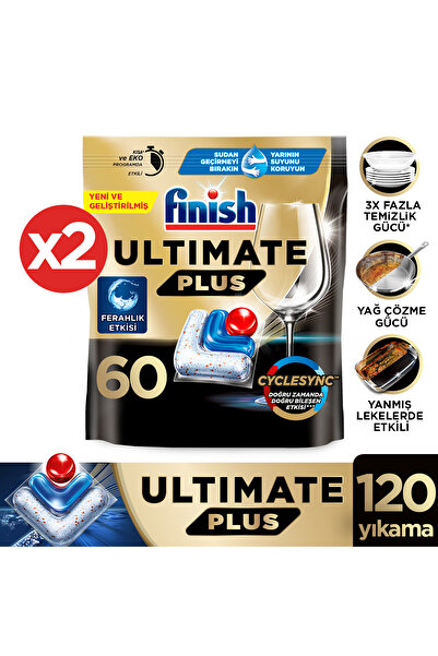Finish Ultimate Plus Bulaşık Makinesi Deterjanı Kapsül Tablet 120 Adet (60 x 2)
