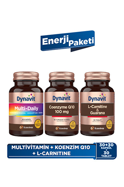 Dynavit Multi-Daily 30 Kapsül&Coenzyme Q10 30 Yumuşak Kapsül&L-Carnitine Guar...
