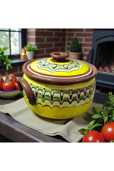 TROYAN 1868 تقليدية وحديثة. 100% مرسومة يدويًا وفريدة من نوعهاوعاء خزفي للترب...