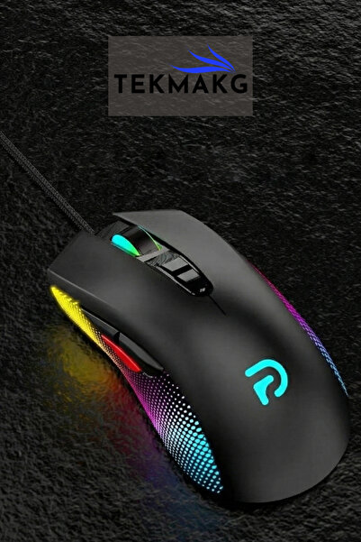 TEKMAKG 7200 Dpi Rgb Işıklı 8 Tuşlu Makrolu Profesyonel Gaming Oyuncu Mouse Kablolu Ergonomik Tasarım