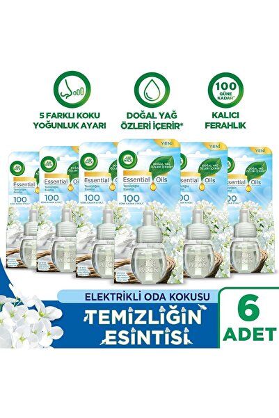 Air Wick Elektrikli Oda Kokusu Yedek Şişe Temizliğin Esintisi x 6 - Esansiyel...