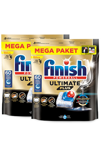 Finish Ultimate Plus Bulaşık Makinesi Deterjanı Kapsül Tablet 120 Adet (60 x 2)
