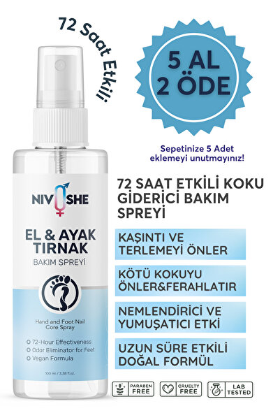 NIVOSHE Premium 100ml Ayak Kokusu Giderici Önleyici Ayakkabı Ayak Kokusu Spre...