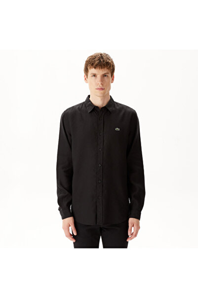 Lacoste Erkek Regular Fit Uzun Kollu Siyah Gömlek